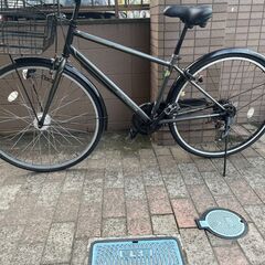 リサイクルショップどりーむ荒田店　No698 エコNo16192X 自転車　シティサイクル　２７インチ　ギア切り替え付き♪　LEDオートライト♪　ガンメタリックカラー