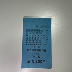温水プール回数券
