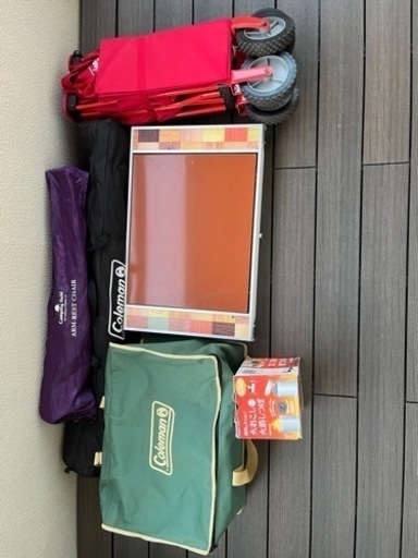 バーベキュー用具一式　主には２回使用の美品たちです！（パープルのチェアはおまけです）