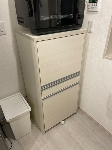 目隠し家電収納レンジ台  高さ118cm  完成品