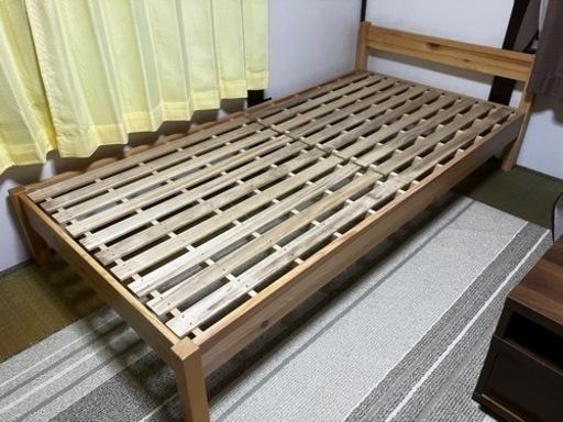 【美品】天然木パイン材シングルベッド