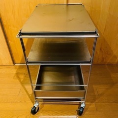 無印良品 ステンレスユニットシェルフワゴンの画像