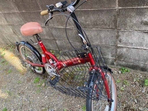 topone 折りたたみ自転車　ギア付き　赤色