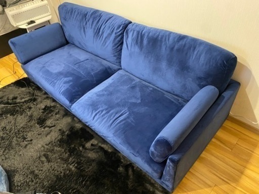 3人がけソファ　ネイビー　美品