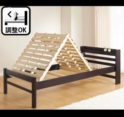 ベッド　シングル　シングルベッド　すのこ　コンセント　すのこベッド　ニトリ ベッドフレーム パイン材  黒