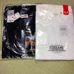 長袖Tシャツ ポケット付き Mサイズ黒 Mサイズ白 薄手 二枚セット