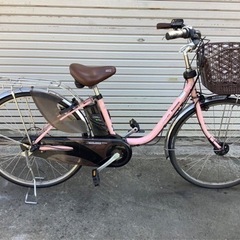 パナソニック電動アシスト自転車　★ 6.６AH ★完成車　★高齢者向け自転車 42パナソニック新機種電動アシスト自転車viviDX26インチ ピンクボディー