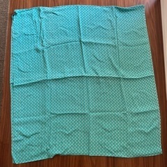 布　柄　青緑　レトロ　ミツバの画像