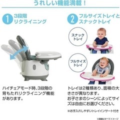 【 美品:箱付き 欠品なし 】グレコベビーチェア① 7-in1 ハイチェア フロアツーテーブルの画像