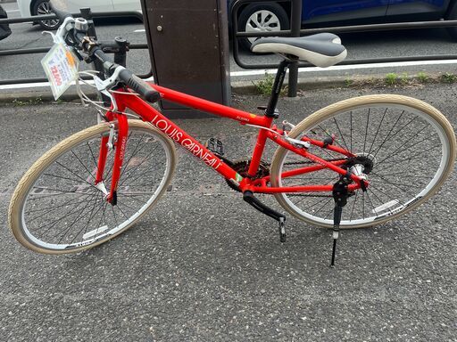 リサイクルショップどりーむ天保山店　No700　自転車　クロスバイク　赤色　28インチ　ベル付き　24段ギア付き(3×8)　16112T