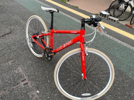 リサイクルショップどりーむ天保山店　No700　自転車　クロスバイク　赤色　28インチ　ベル付き　24段ギア付き(3×8)　16112