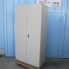 両開き書庫　イトーキ製シンライン　鍵あり　ニューグレー　D400mm