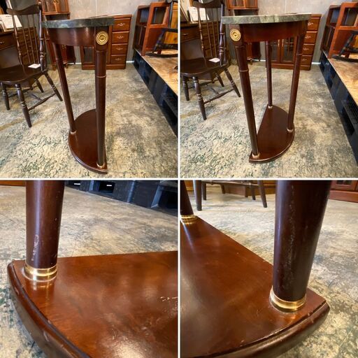 ヨーロピアン調 サイドテーブル コンソールテーブル 大理石○E043X015