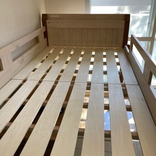 【札幌市西区】木製ロフトベッド　ピンクアイボリー