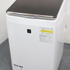 シャープ 全自動洗濯乾燥機 10kg/5.0kg ガラストップ タッチナビ 超音波ウォッシャーES-PU10C 2019年製 中古家電 店頭引取歓迎 R7086)