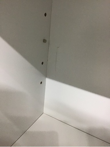 ●販売終了●食器棚　ホワイト　中古品　※左下の奥小さいヒビあり