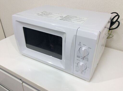 (4/24受渡済)JT6832【YAMAZEN/ヤマゼン 電子レンジ】美品 2021年製 BCR-170-W-5 家電 キッチン ターンテーブル 横開き