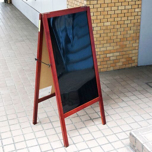 木枠 大型立て看板（両面）メニュー スタンド看板 A型看板 W520mmxH115mm ブラックボード ウエルカムボード メニューボー
