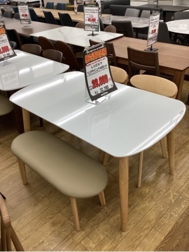 KD-4【新入荷　アウトレット】絶対満足価格　ベンチダイニング4点セット　ナチュラル