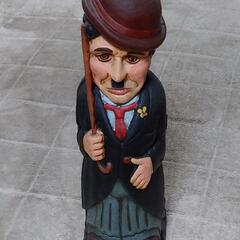 スペイン 木彫り人形 ワインケース チャップリン
