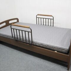 NITORI/ニトリ 電動ベッド ライズ 2モーター 無段階リクライニング マットレス付属 リモコン サイドガード 中古家具 店頭引取歓迎 R7093)