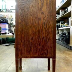 天板：大理石風 木製フレーム キャビネット 小型 幅：約39cm コレクションケース 札幌市 厚別区の画像