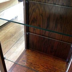 天板：大理石風 木製フレーム キャビネット 小型 幅：約39cm コレクションケース 札幌市 厚別区の画像