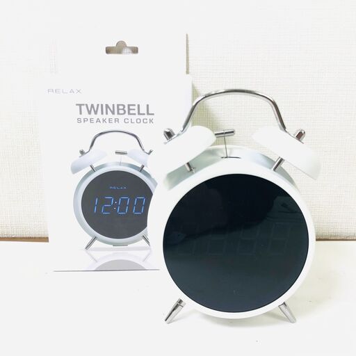 【1/21販売済KH】RELAX TWINBELL SPEAKER CLOCK 目覚まし時計 Bluetooth対応 動作確認済み 北E3