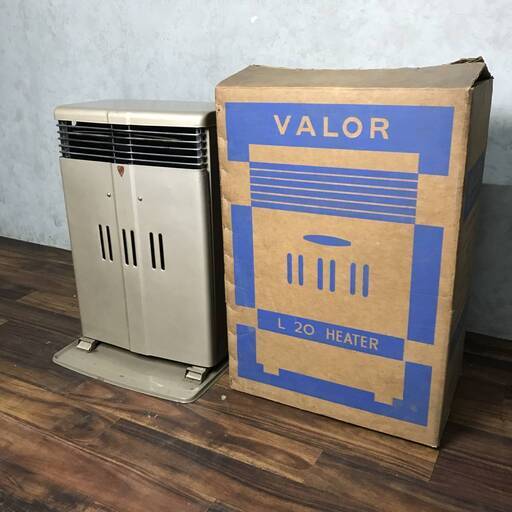 WY2/28 VALOR バーラー オイルヒーター L20 芯上下式 2筒式 英国 レトロストーブ 石油ストーブ イギリス 台付き 箱付き ※ジャンク品