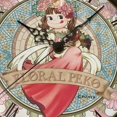 不二家 ペコちゃん フローラルペコ掛け時計の画像