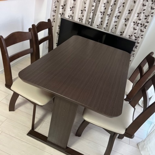 【360℃イス回転！】ダイニングセット4人用