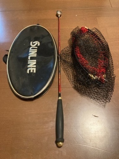 がまかつジュラルミンたも枠50㎝&柄杓80㎝セット　サンラインケース付き