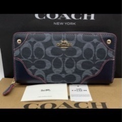 ★新品・未使用★ COACH 長財布　53769 デニムレザーア...