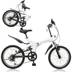 折りたたみ自転車マットホワイト　KYUZO KZ-100 