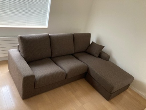 ニトリ　カウチソファー　ブラウン