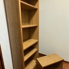 本棚　美品　木製　頑丈　220cmx61cmx30cm 転倒防止金具付きの画像