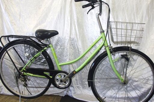 中古」26インチファミリーサイクル/オートライト/外装6段変速