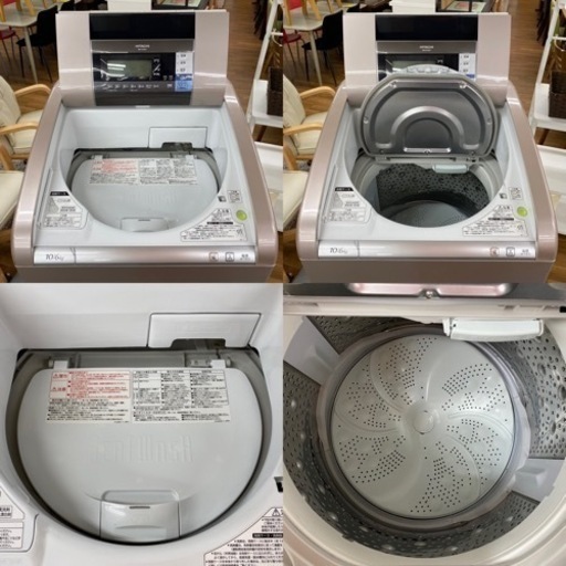 I751 ? 大容量洗濯乾燥機！ HITACHI  （洗濯：10.0㎏乾燥：6.0㎏） ⭐ 動作確認済 ⭐ クリーニング済