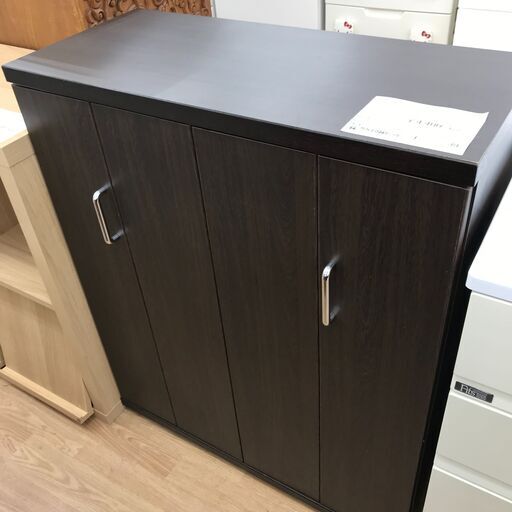 ★ジモティ割あり★  シューズボックス ダークブラウン H98×W80×D35 クリーニング済み KJ1901