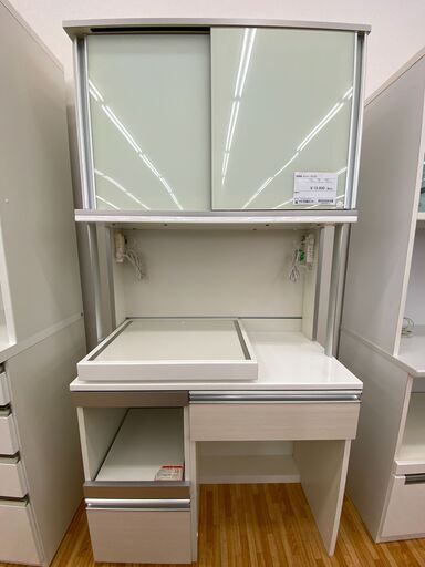 ★ジモティ割あり★ エスエークラフト 食器棚 白 H199×D50.5×W98 クリーニング済み YJ041