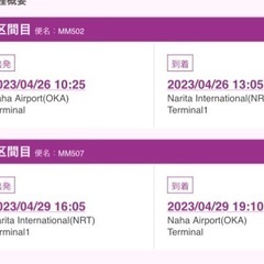 沖縄から東京成田空港