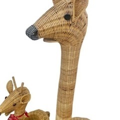 キリン ラタン 家具 鉢置き 籐家具 オブジェ アンティーク 希少