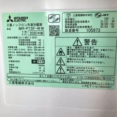 冷蔵庫美品2020年製の画像