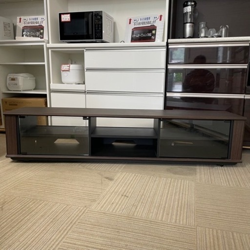 【超美品‼️】現行モデル♪ ハヤミ工産 170cm幅ローボード テレビ台 リビング収納家具 キャスター付き 木目調ダークブラウン♪
