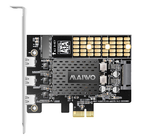 【即日・手渡し可】【現在庫2個】新品未使用 PCI Express to 3ポート Type C USB 3.1カード HUB 内部拡張カード コントローラーアダプター デスクトップPC インターフェース  NVMe M.2 Type 2280 PCIe Gen 3.0 拡張カードpcie x4 x8 x16 m.2 拡張 タイプc ssd usbc sata