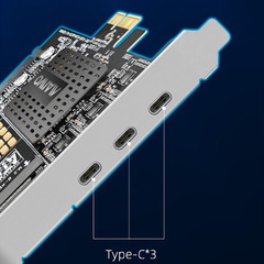 【即日・手渡し可】【現在庫2個】新品未使用 PCI Express to 3ポート Type C USB 3.1カード HUB 内部拡張カード コントローラーアダプター デスクトップPC インターフェース  NVMe M.2 Type 2280 PCIe Gen 3.0 拡張カードpcie x4 x8 x16 m.2 拡張 タイプc ssd usbc sataの画像