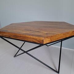 【美品】六角形ローテーブル