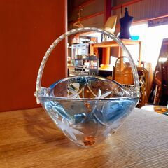SOGA GLASS 曽我ガラス ガラスバスケット 菓子器 小物入れ　/TJ-1103 2F の画像