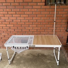 最終値下げ　アウトドア　キッチンテーブル　＋　ミニコンロセットの画像