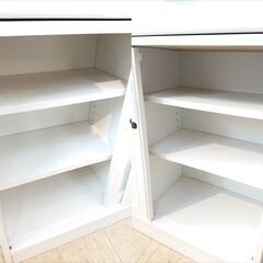 Retoroa レトロア カウンター下収納  幅84cm キッチンカウンター ホワイト 引出し2個 スライド扉■奥行30cm×高さ90㎝■近隣配送無料 買取帝国 朝霞店